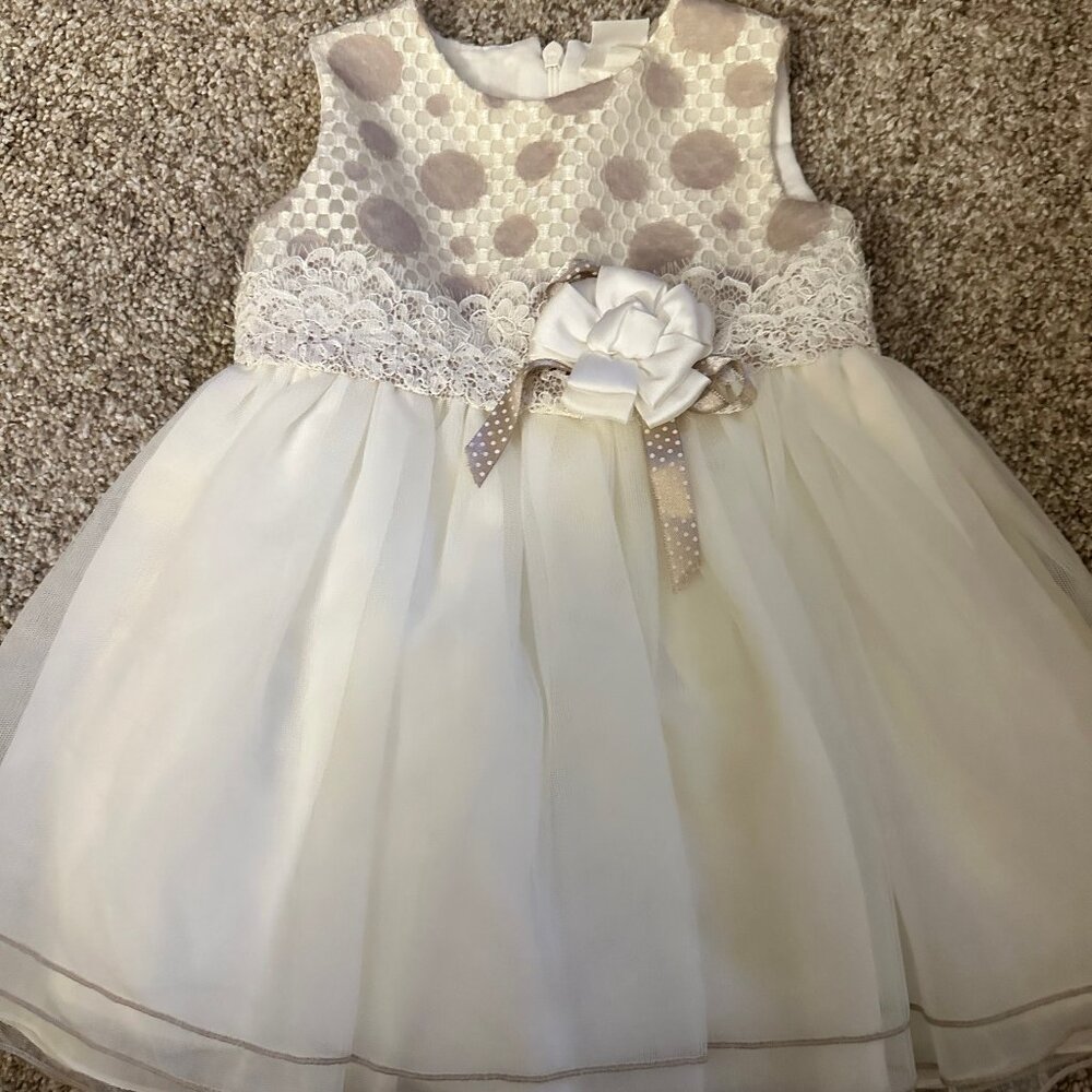 Baby Girl CHICKEEDUCK Church Wedding Formal DRESS 12 mo by STELLA made in Italy
